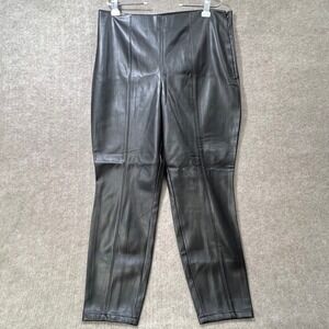 Black Faux Leather Pants High Waisted Full Length Size US 20/22